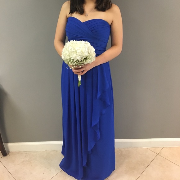 David's Bridal Dresses & Skirts - Royal Blue Davids Bridal Strapless BridesmaidDress
